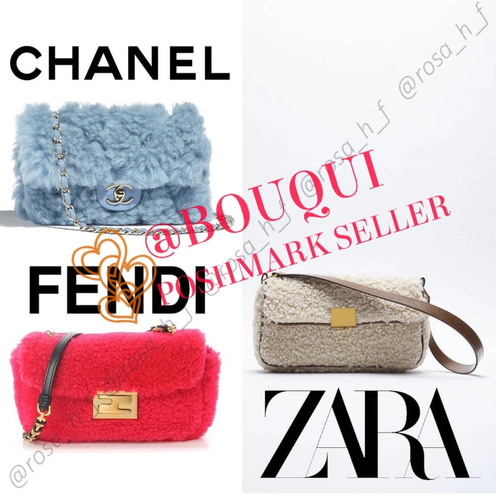 BLOGGERS FAV ZARA FLEECE SHOULDER BAG - Picture 2 of 14